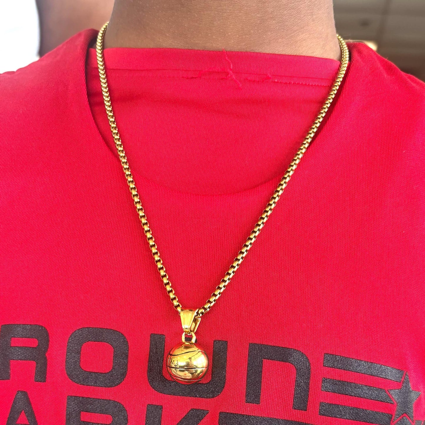 3D Basketball Pendant and Chain Necklace - Sportzzheads