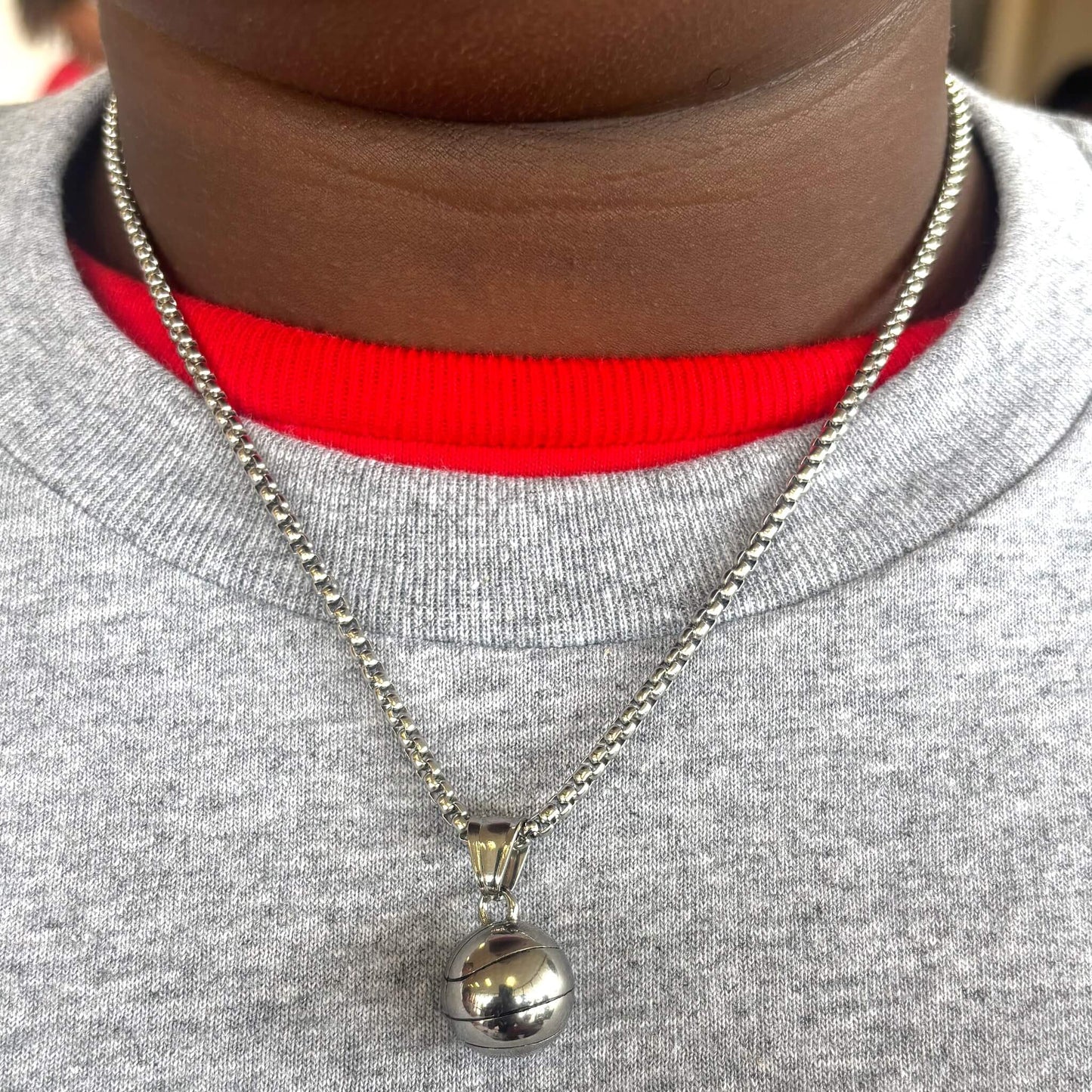 3D Basketball Pendant and Chain Necklace - Sportzzheads