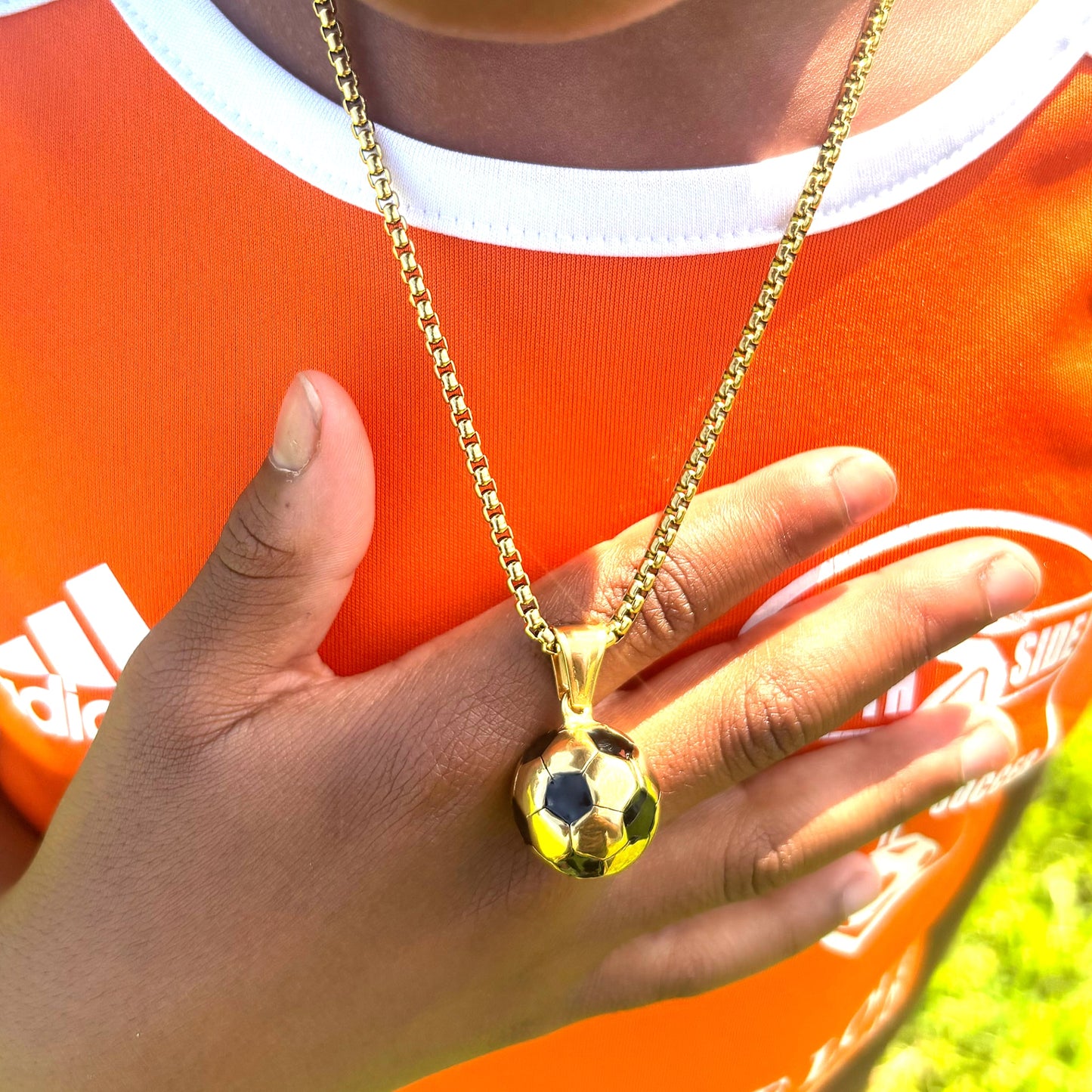 3D Soccer Pendant and Chain Necklace - Sportzzheads