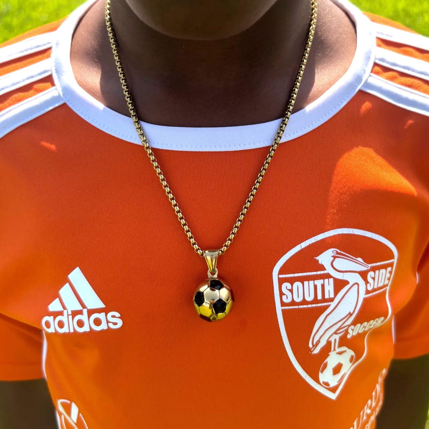 3D Soccer Pendant and Chain Necklace - Sportzzheads