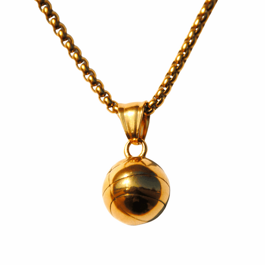 3D Basketball Pendant and Chain Necklace - Sportzzheads