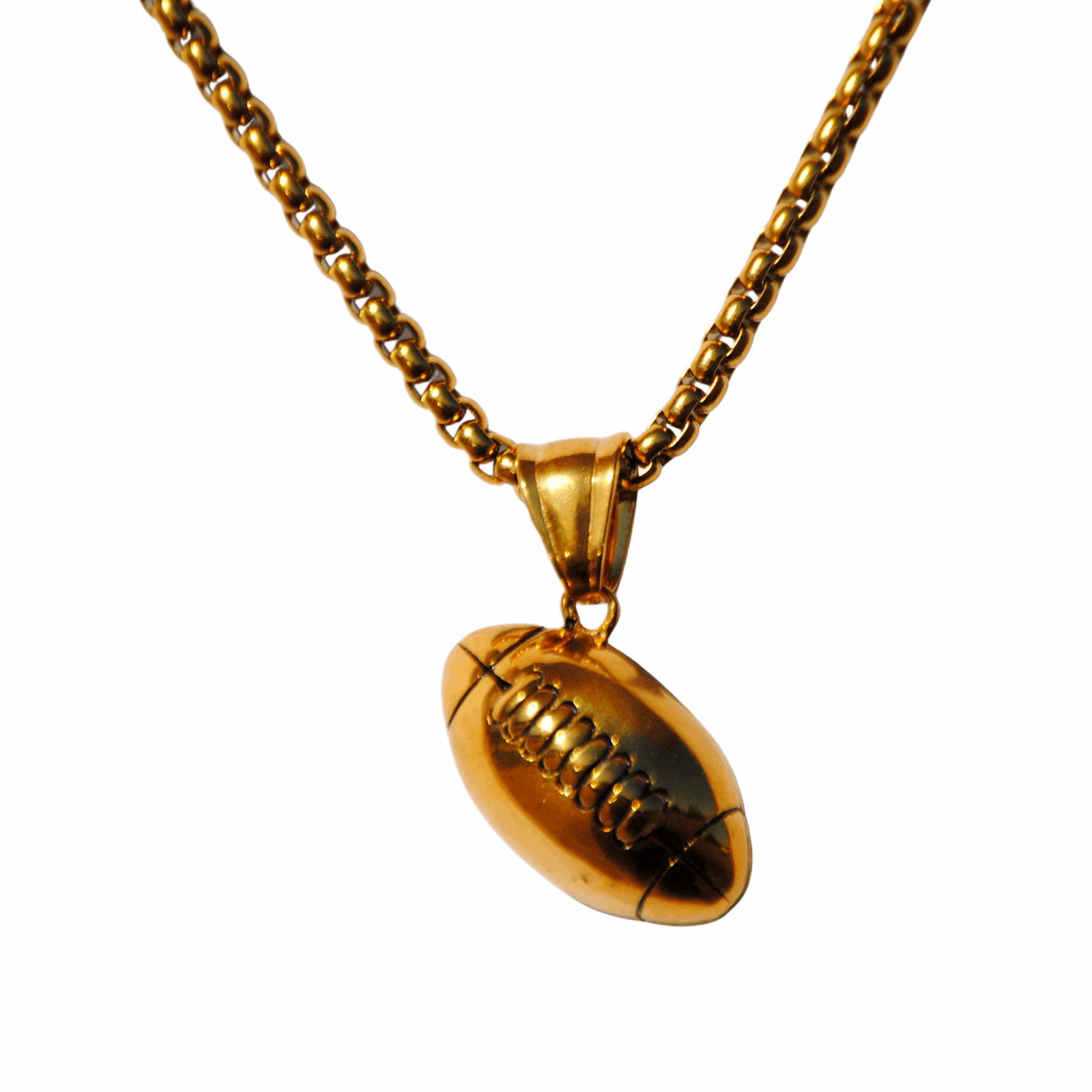 3D Football Pendant and Chain Necklace - Sportzzheads