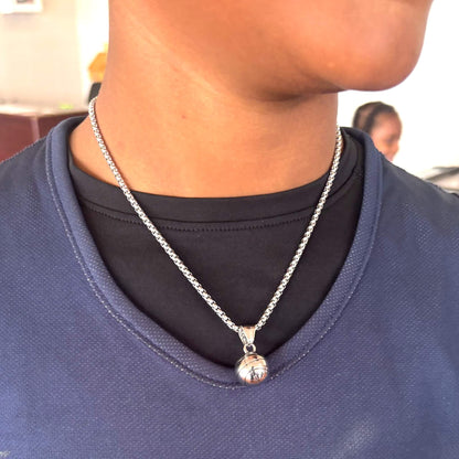3D Basketball Pendant and Chain Necklace - Sportzzheads