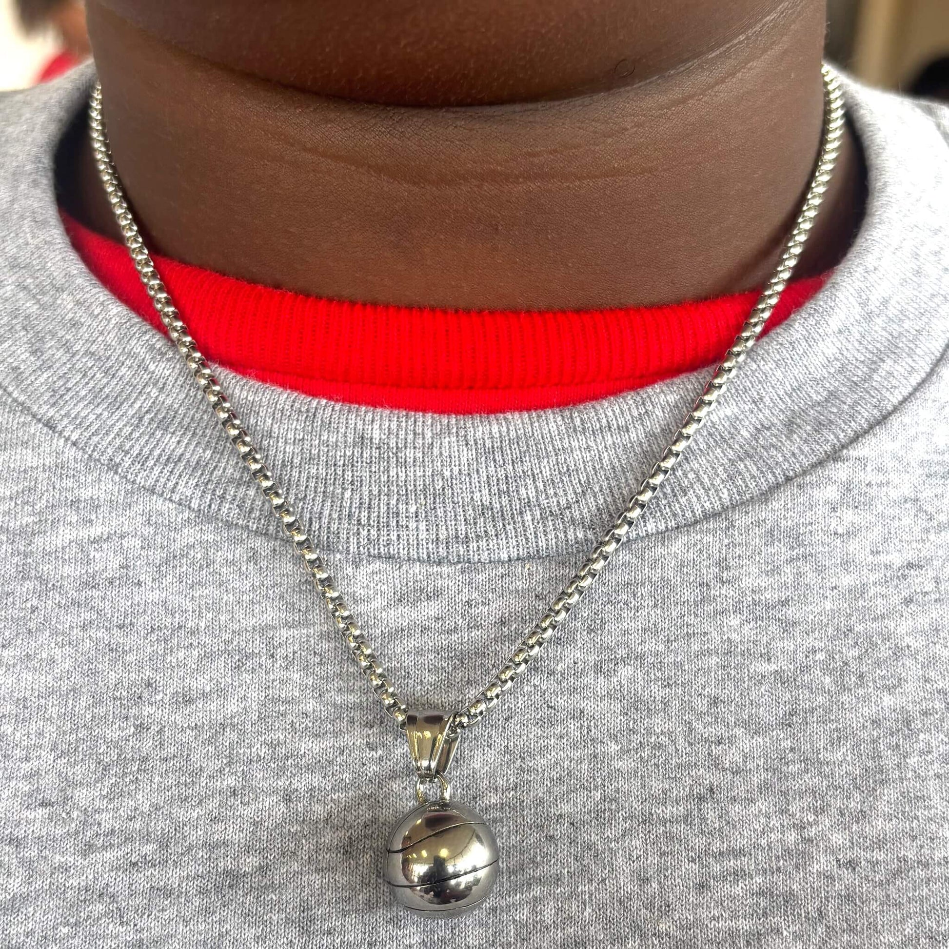 3D Basketball Pendant and Chain Necklace - Sportzzheads