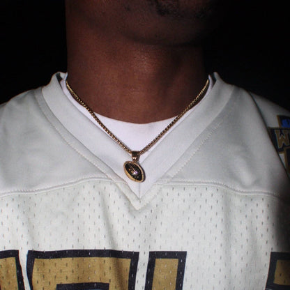 3D Football Pendant and Chain Necklace - Sportzzheads