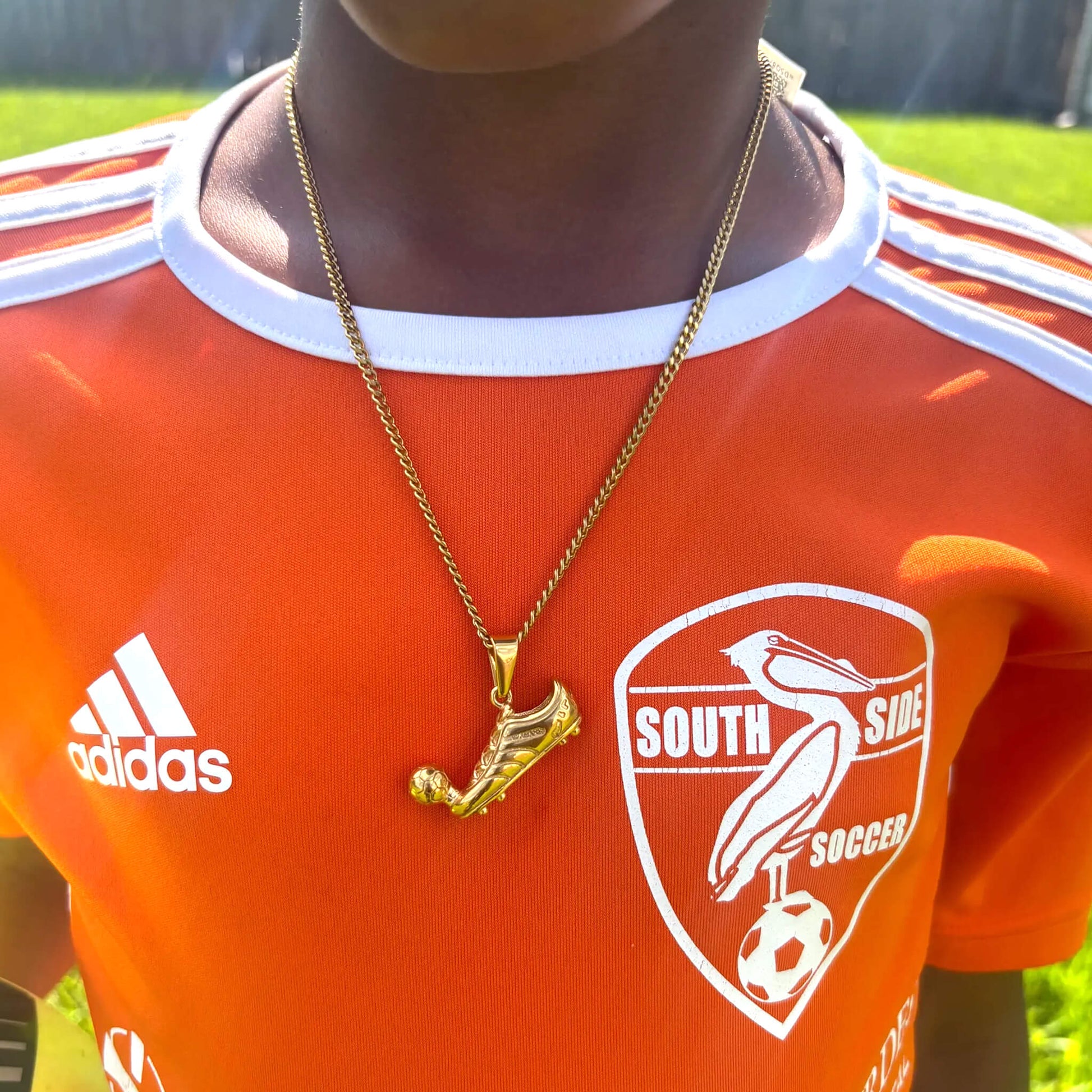 Soccer Cleat Pendant and Chain Necklace - Sportzzheads