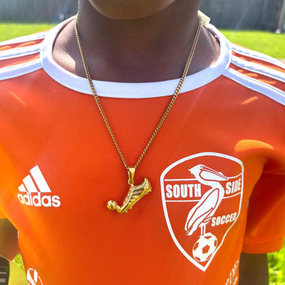 Soccer Cleat Pendant and Chain Necklace - Sportzzheads