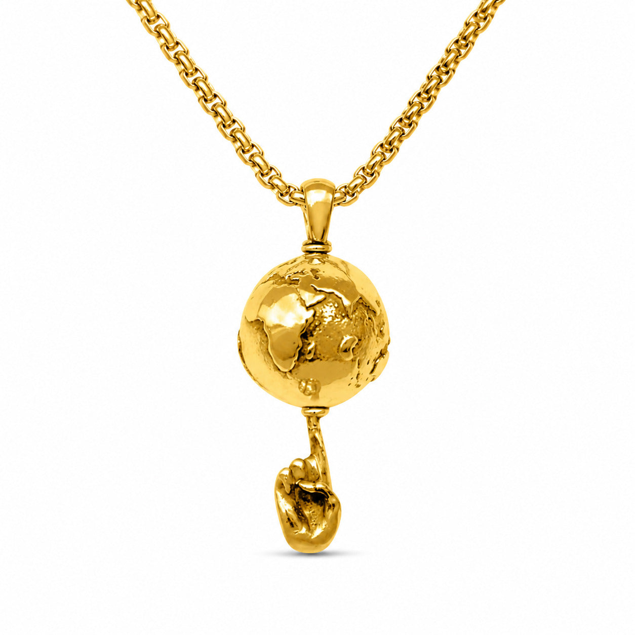 Spinning Globe on Finger Basketball Pendant and Chain Necklace